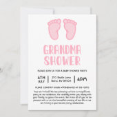 Invitation Fille pieds premier Baby shower grand-mère (Devant)