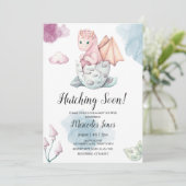 Invitation Fille Pink Hatching Dragon Hatching Bientôt Invita (Debout devant)