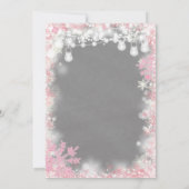 Invitation Fille Pink Snowflakes hiver Onederland anniversair (Dos)