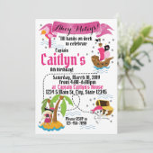 Invitation Fille Pirate Anniversaire (Debout devant)