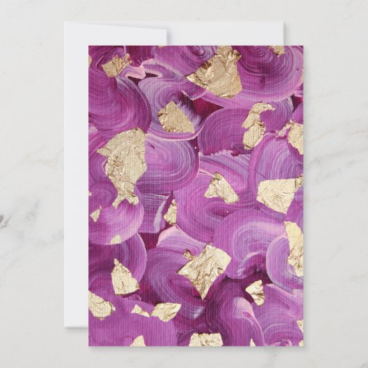 Invitation Fille Plum Or Lilac Acrylique Brushstroke Annivers (Dos)