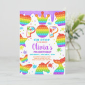 Invitation Fille popit l'invitation de fête d'anniversaire, S (Debout devant)