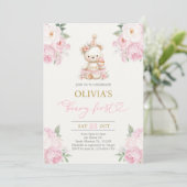 Invitation Fille premier anniversaire Beary (Debout devant)