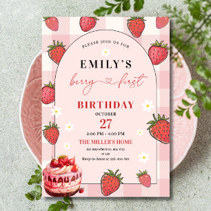 Invitation Fille premier anniversaire Berry Fête d'anniversai