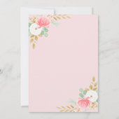 Invitation Fille premier anniversaire Pink floral photo (Dos)