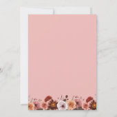 Invitation Fille Première Communion Blush rose Floral Invitat (Dos)