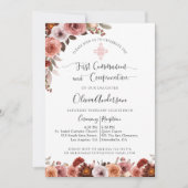Invitation Fille Première Communion et Confirmation Rose Pâle (Devant)