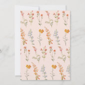 Invitation Fille première communion Fleurs sauvages Arc rose (Dos)