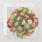 Invitation Fille Première Communion Œillets Croix Dorée Flora (Dos)