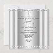 Invitation Fille Première Sainte Communion Dentelle Argent Pi (Dos)