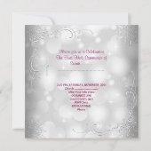 Invitation Fille première sainte communion rose blanc (Dos)