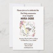 Invitation Fille priant pour jésus traverser la première comm (Devant)