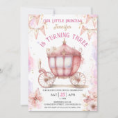 Invitation Fille Princesse Il était une fois 3e anniversaire (Devant)