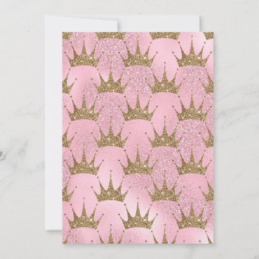 Invitation Fille princesse rose et or Parties scintillant pre (Dos)