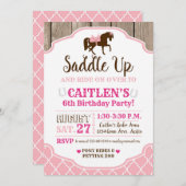 Invitation Fille princesse Saddup Pony Anniversaire (Devant / Derrière)