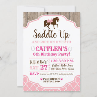 Invitation Fille princesse Saddup Pony Anniversaire