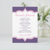 Invitation Fille Purple et Pink Graduation Party (Debout devant)