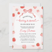 Invitation Fille QR Code Berry Sweet All in One Baby shower (Devant)