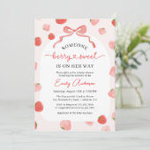 Invitation Fille QR Code Berry Sweet All in One Baby shower (Debout devant)
