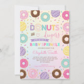 Invitation Fille Rainbow Donuts Diapeurs Baby Sprinkle Douche (Devant)