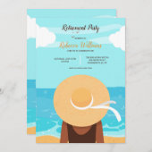 Invitation Fille Regardant La Mer (Devant / Derrière)