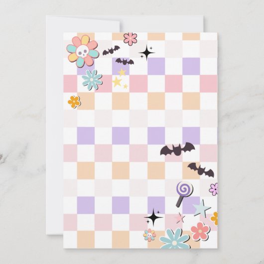 Invitation Fille Retro Super Petit Boo fête d'anniversaire (Dos)