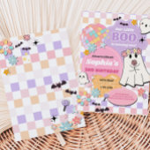 Invitation Fille Retro Super Petit Boo fête d'anniversaire