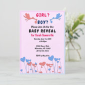 Invitation Fille, Révélation Garçon, Bouches, Baby shower de  (Debout devant)