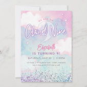 Invitation Fille rêveuse sur un neuvième ciel d'anniversaire (Devant)