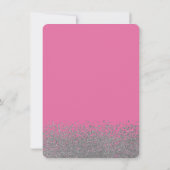 Invitation Fille Robe Pailletée Argent Chic Fuschia (Dos)