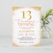 Invitation Fille rose 13e anniversaire (Debout devant)