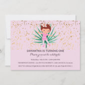 Invitation Fille rose 1er anniversaire (Devant)