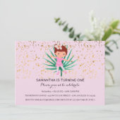 Invitation Fille rose 1er anniversaire (Debout devant)