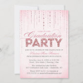Invitation Fille Rose Chic Parties scintillant Gems Graduatio (Devant)