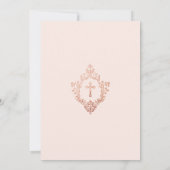 Invitation Fille rose Confirmation Rose Gold Cross Crest Blus (Dos)