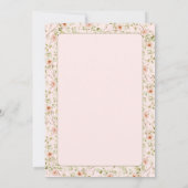 Invitation Fille Rose Coquette Filles Fête de Nuit Fête (Dos)