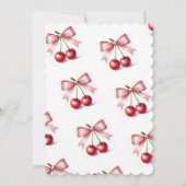 Invitation Fille rose Coquette rouge Cherry Premier anniversa (Dos)
