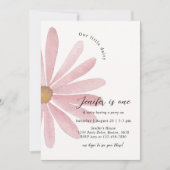 Invitation Fille rose Daisy Première fête d'anniversaire (Devant)