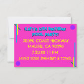 Invitation Fille rose des années 80 Retro 13e anniversaire de (Devant)