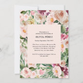 Invitation Fille rose élégant moderne photo anniversaire (Dos)