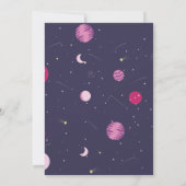 Invitation Fille rose et violet Space Moon Anniversaire (Dos)