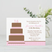 Invitation Fille Rose Fête d'anniversaire (Debout devant)