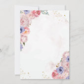 Invitation Fille rose Fleur Première Sainte Communion Croix d (Dos)