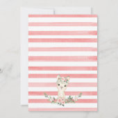Invitation Fille rose florale Alpaca Baby shower Llama (Dos)