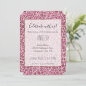 Invitation Fille rose glam Parties scintillant Empreinte de l (Debout devant)
