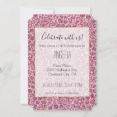 Invitation Fille rose glam Parties scintillant Empreinte de l (Devant)