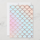 Invitation Fille Rose Gold Mint Mermaid Tail Pool Anniversair (Dos)