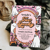 Invitation Fille rose Halloween Photo 2e fête d'anniversaire
