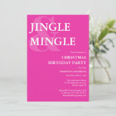 Invitation Fille rose minimaliste fête d'anniversaire (Debout devant)