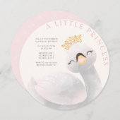 Invitation Fille rose n'importe quel âge Swan fille anniversa (Devant / Derrière)